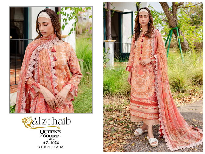 Alzohaib Queen Court Vol 4 Cotton Printed Pakistani Suits Exporters In India